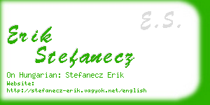 erik stefanecz business card
